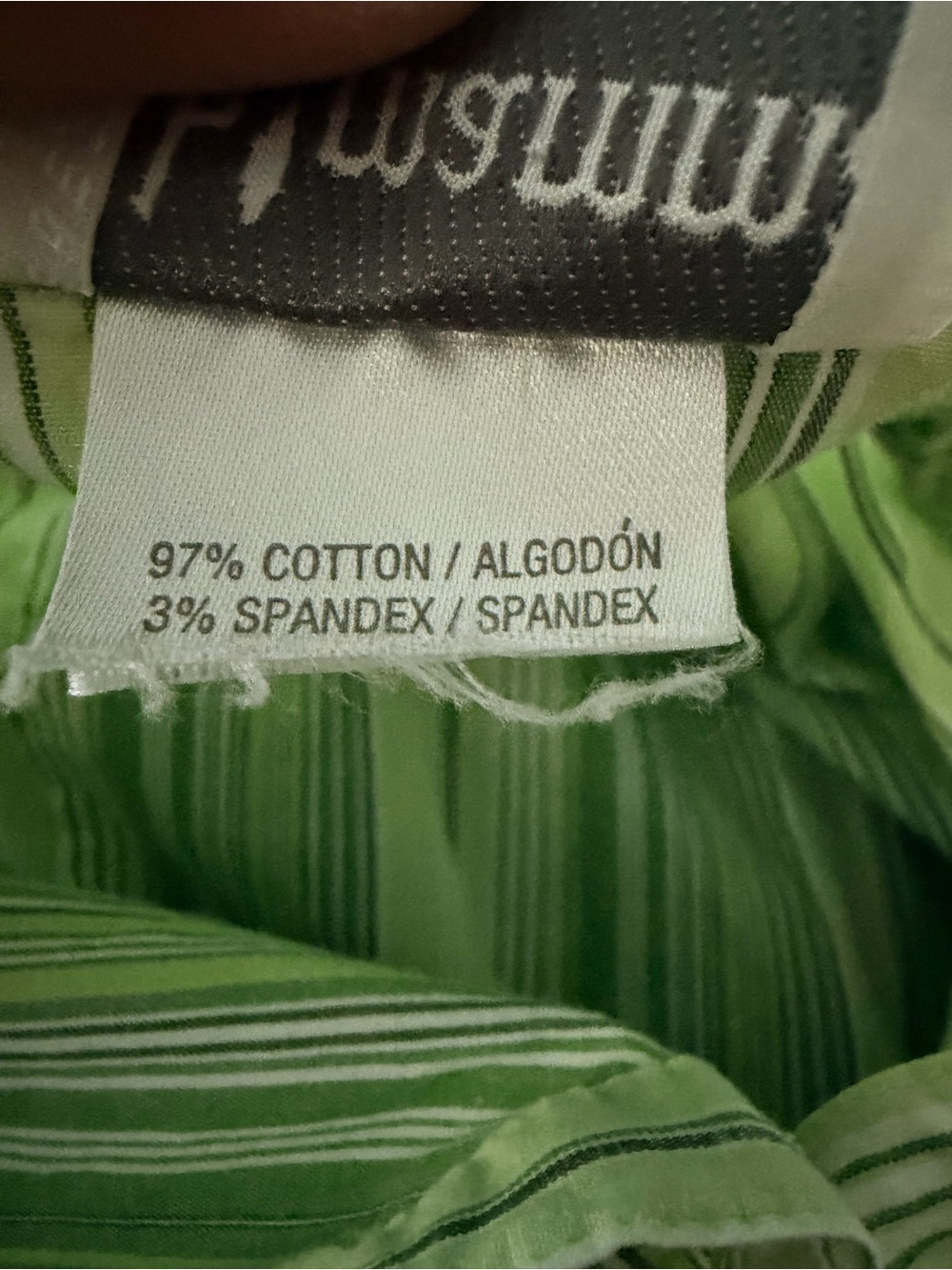 Oh! Mamma Maturity Light Green and White Striped Button-Up Shirt - Picture 5 of 5